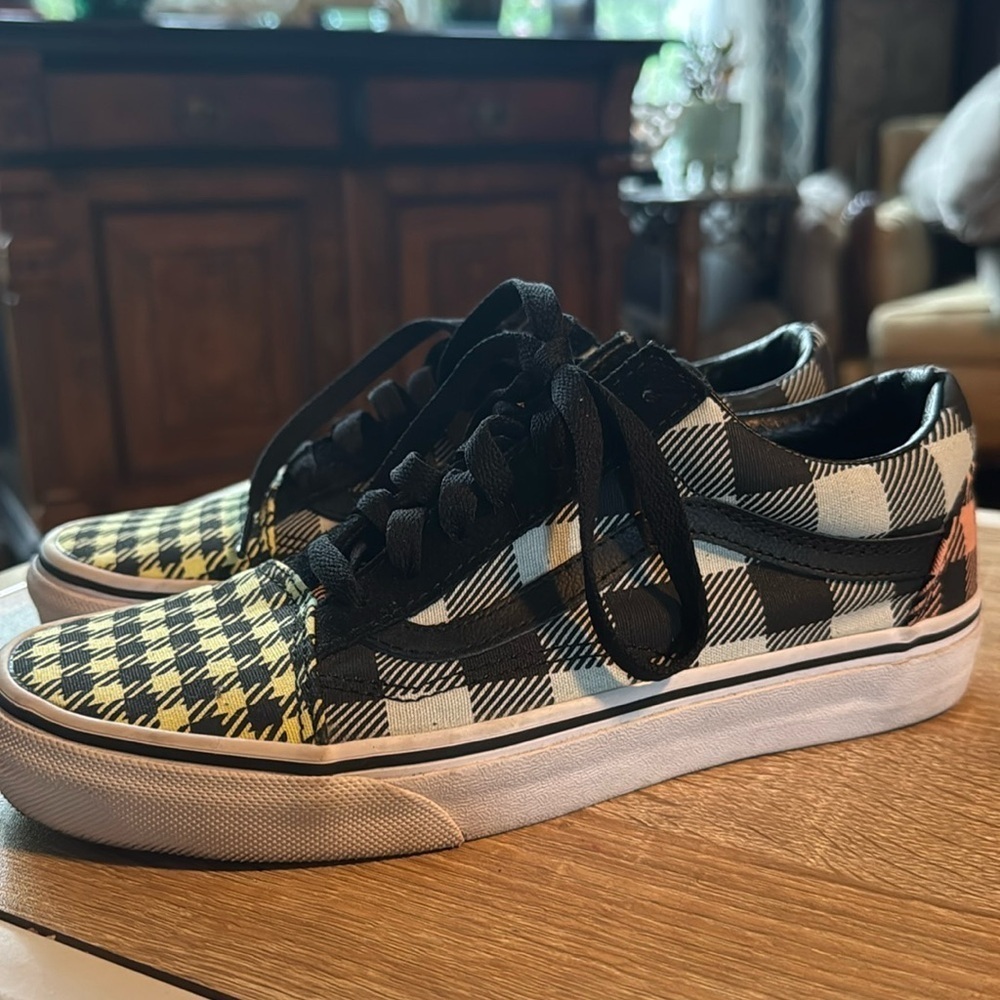 VANS Old Skool BUFFALO Mixed PLAID Sneakers WOMEN 7 Men 5.5 lace up